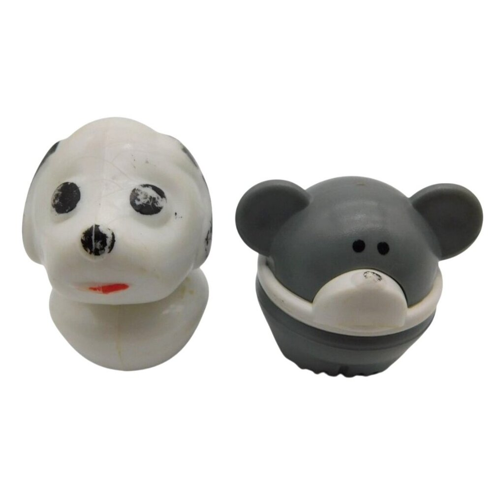 2 Little Tikes Toddle Tots Chunky People Plastic Toys Vintage Dog Mouse